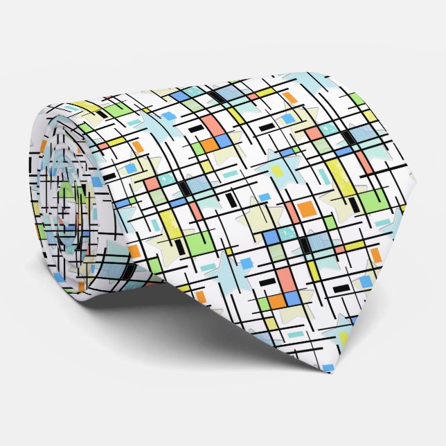 Corbata Estrellas en un fondo a cuadros. (Enrollado)