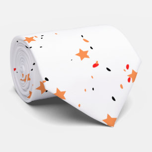 Corbata Estrellas modernas de patrón de naranja blanco par