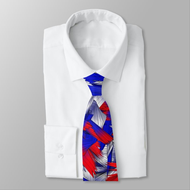 Corbata Estrellas Rojas Blancas y Azules (Atado)