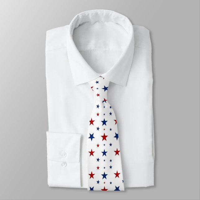 Corbata Estrellas Rojas y Azules  (Atado)