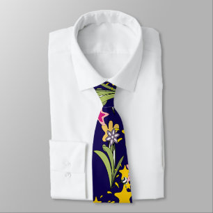Corbata Estrellas y flores 