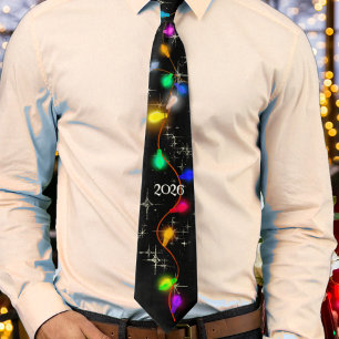 Corbata Estrellas y guirnaldas de iluminación Año Nuevo 20