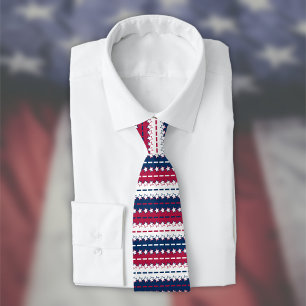 Corbata Estrellas y rayas - Patriótico-Azul Blanco Rojo