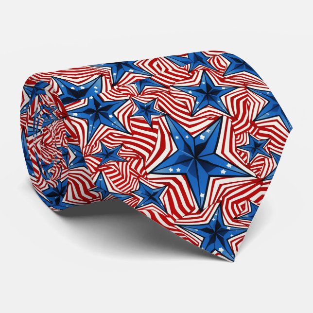 Corbata Estrellas y rayas Patrón negrita (Enrollado)