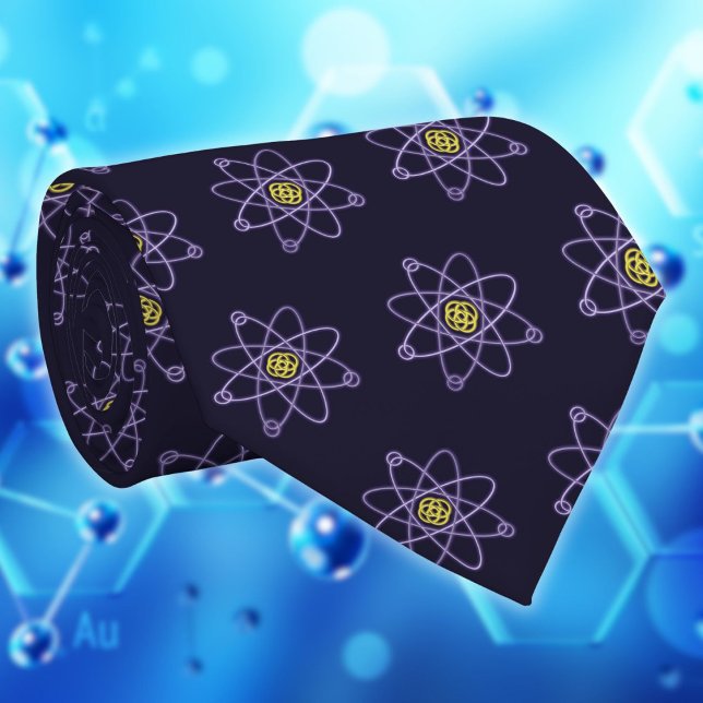 Corbata Estructura Atómica de Oro y Plata Ciencia (Gold and Silver Atomic Structure Science Tie)