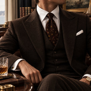Corbata Estudio de hoja de tabaco de cigarro Old Money mar