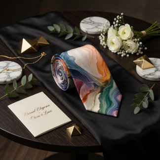 Corbata Ethereal Abstract Earth Tone Marble Agate Fluid 