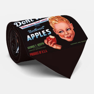 Corbata Etiqueta de impresión de caja de manzanas Don’t Wo