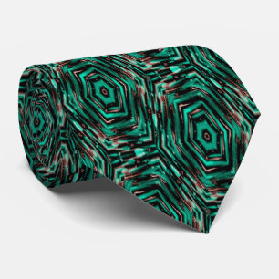 Corbata Étnica, negra y turquesa.