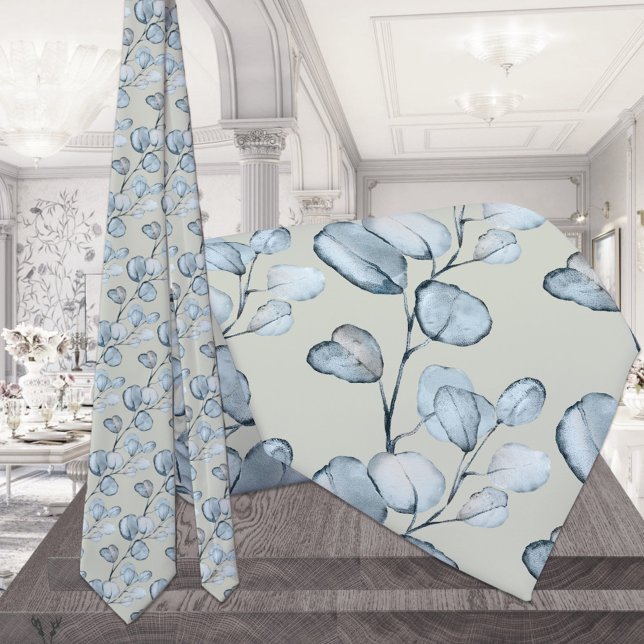 Corbata Eucalipto azul turbio Boda Rubor Sage (Subido por el creador)