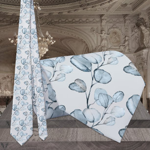 Corbata Eucalipto azul turbio Sprigs Dove Gray Boda