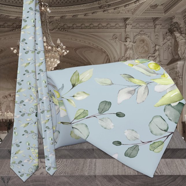 Corbata Eucalyptus Greenery Boda Cielo Azul (Subido por el creador)