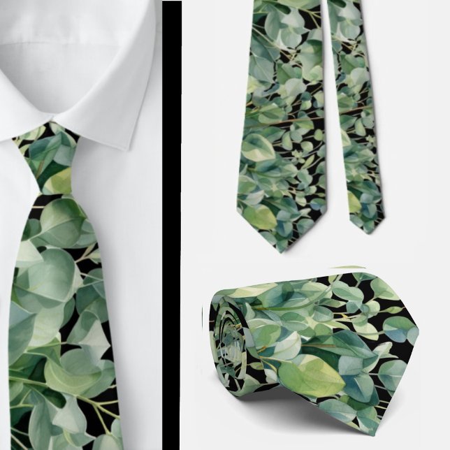 Corbata Eucalyptus Greenery Classic Formal Floral Neck Tie (Subido por el creador)