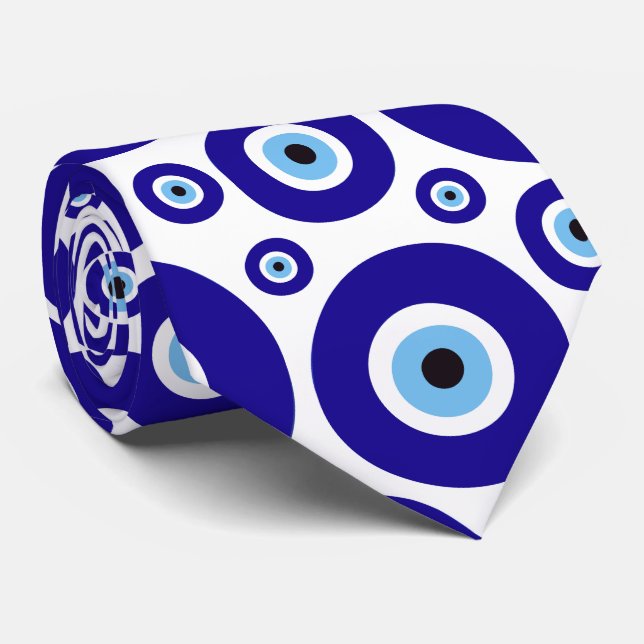 Corbata Evil Eye Pattern, Greek Eye, Turkish Eye, Nazar (Enrollado)