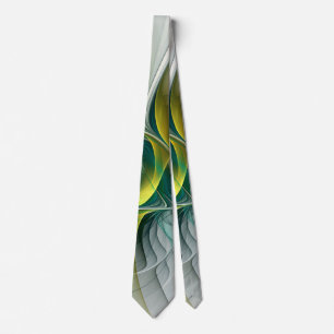 Corbata Evolución fractal, arte abstracto de turquesa dora