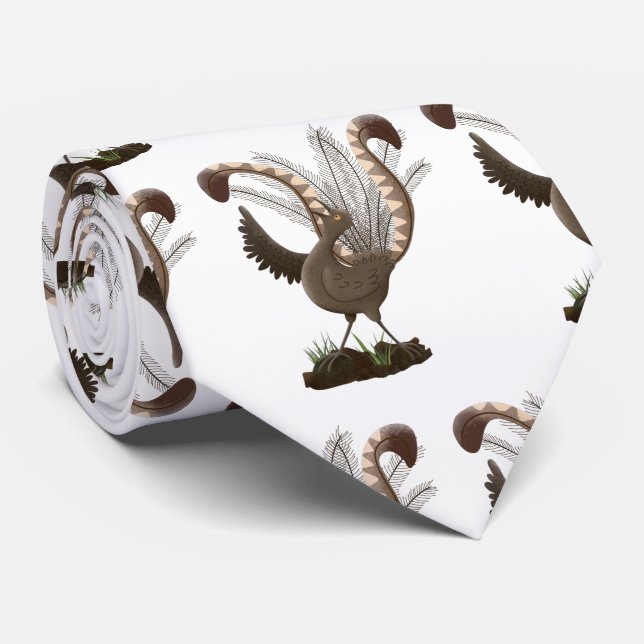 Corbata Excelente ilustracion de personalizado de lyrebird (Enrollado)