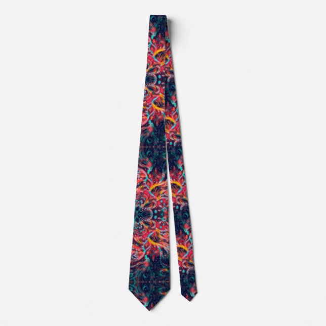 Corbata Excéntrico Phoenix Satin Paisley Neck Tie (Anverso)