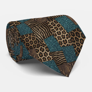 Corbata exótica   Estampado de animal salvaje afri