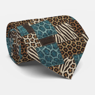 Corbata exótica   Estampado de animal salvaje afri