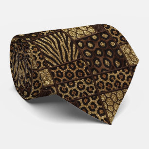 Corbata exótica Estampado de animal salvaje afri