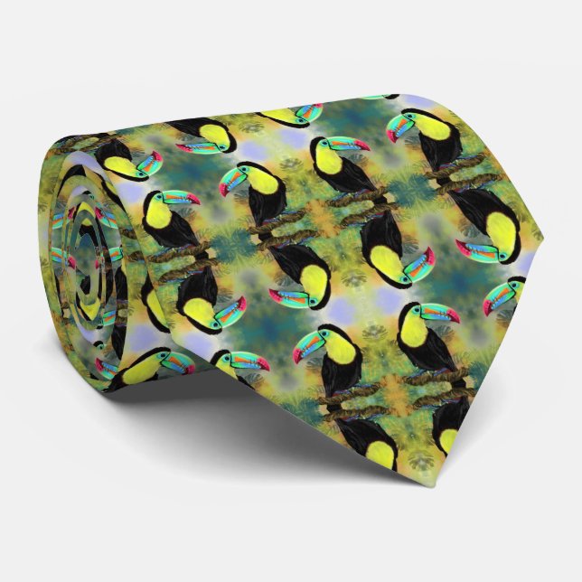 Corbata Exótico Toco Tropical Toco Toucan Bird Necea Tira (Enrollado)