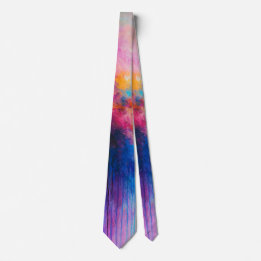 Corbata Explosión de Color Radiante Arte Abstracto