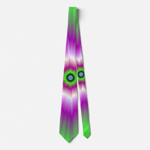 Corbata Explosión en el taco morado y verde del cuello