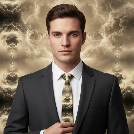 Corbata explosión nuclear con el dedo del cuello