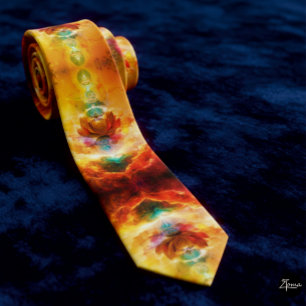 Corbata explosión nuclear con el dedo del cuello