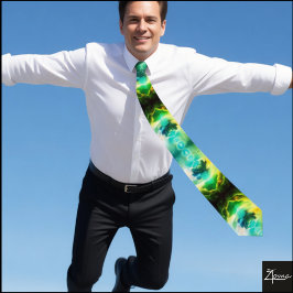 Corbata explosión nuclear con el dedo del cuello