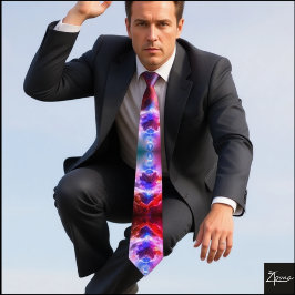 Corbata explosión nuclear con el dedo del cuello