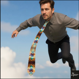 Corbata explosión nuclear con el dedo del cuello