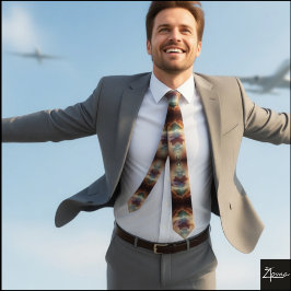 Corbata explosión nuclear con el dedo del cuello