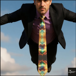 Corbata explosión nuclear con el dedo del cuello