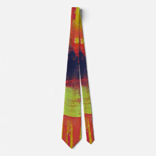 Corbata Extracto caliente azul amarillo rojo del sol de la