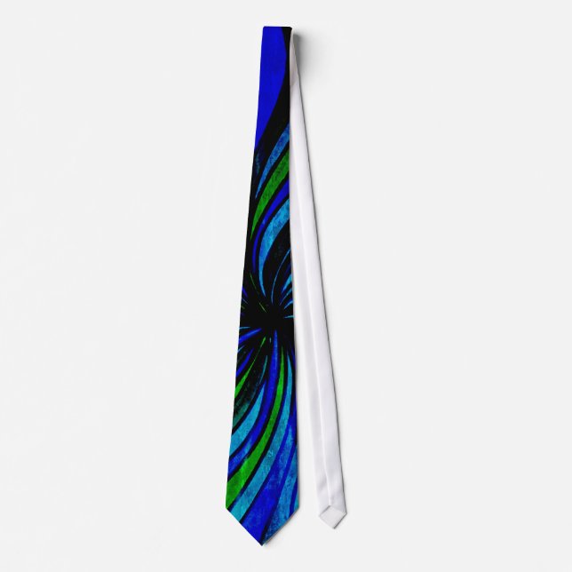 Corbata Extracto del Grunge en azul y verde lima (Anverso)