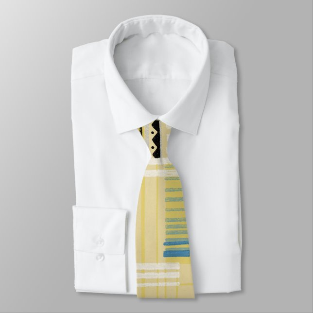 Corbata Extracto retro en amarillo con Geo (Atado)