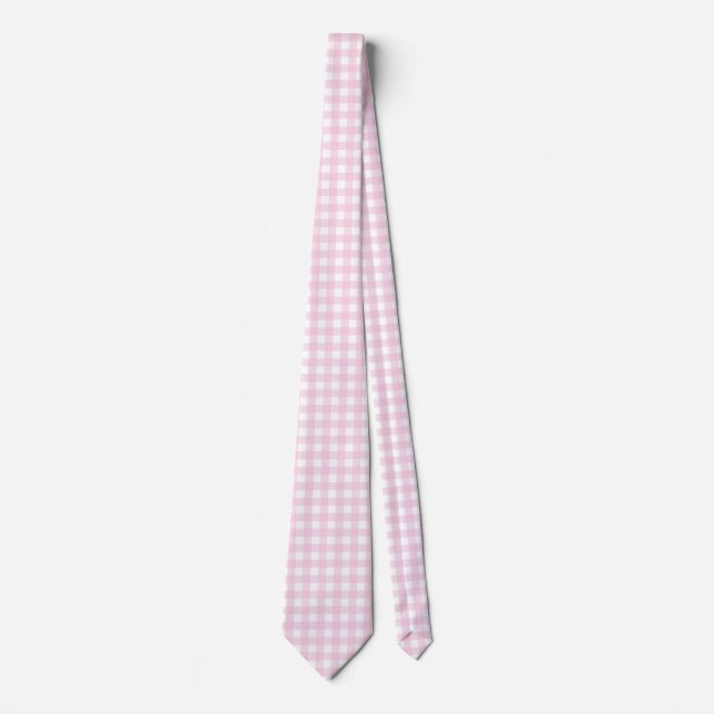 Corbata F & L Gingham Rosa (Anverso)