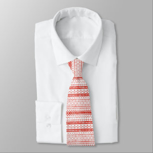 Corbata Faded Fair Isle Knit Watercolor Cabincore rojo