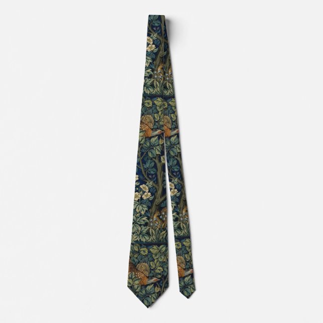 Corbata Faisán pájaro árbol bosque William Morris (Anverso)
