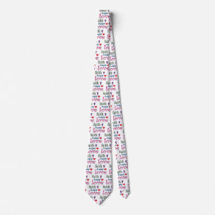 Corbata Faith Hope Love Cross Heart Tie