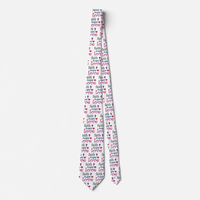 Corbata Faith Hope Love Cross Heart Tie (Anverso)