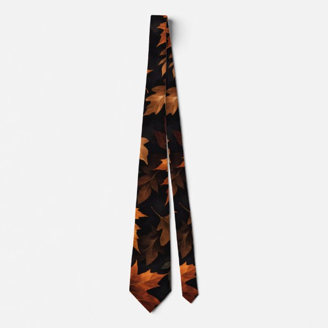 Corbata Fall Autumn Leaves Black Background (Anverso)