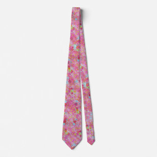 Corbata Falln Chirimen Floral Pink