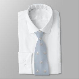 Corbata Falso Fleur de lis plateado DIY Azul Polvoriento