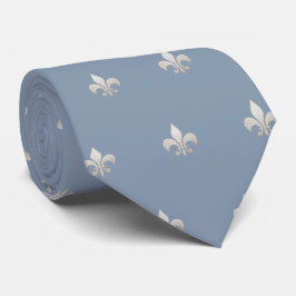 Corbata Falso Fleur de lis plateado DIY Azul Polvoriento