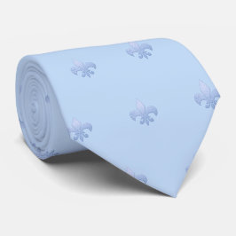 Corbata Falso Fleur de lis plateado DIY Azul Polvoriento