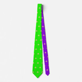Corbata Falso oro Fleur de lis DIY Verde Neón Purpura