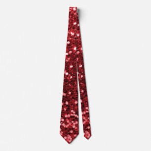 Corbata Falso purpurina rojo