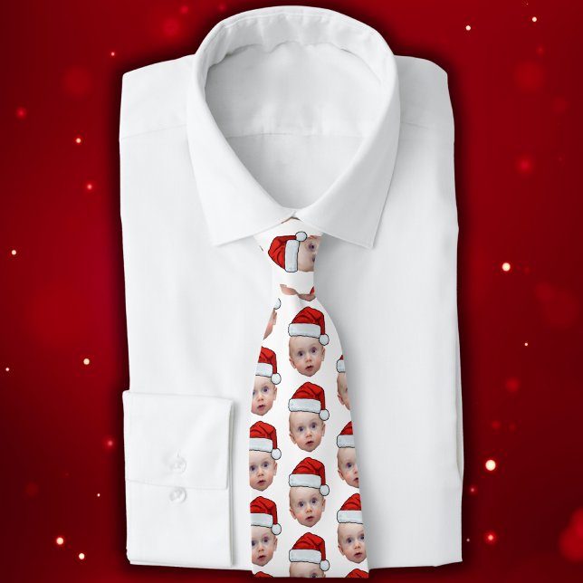 Corbata Famoso Personalizado Face Photo Santa Head Navidad (Subido por el creador)